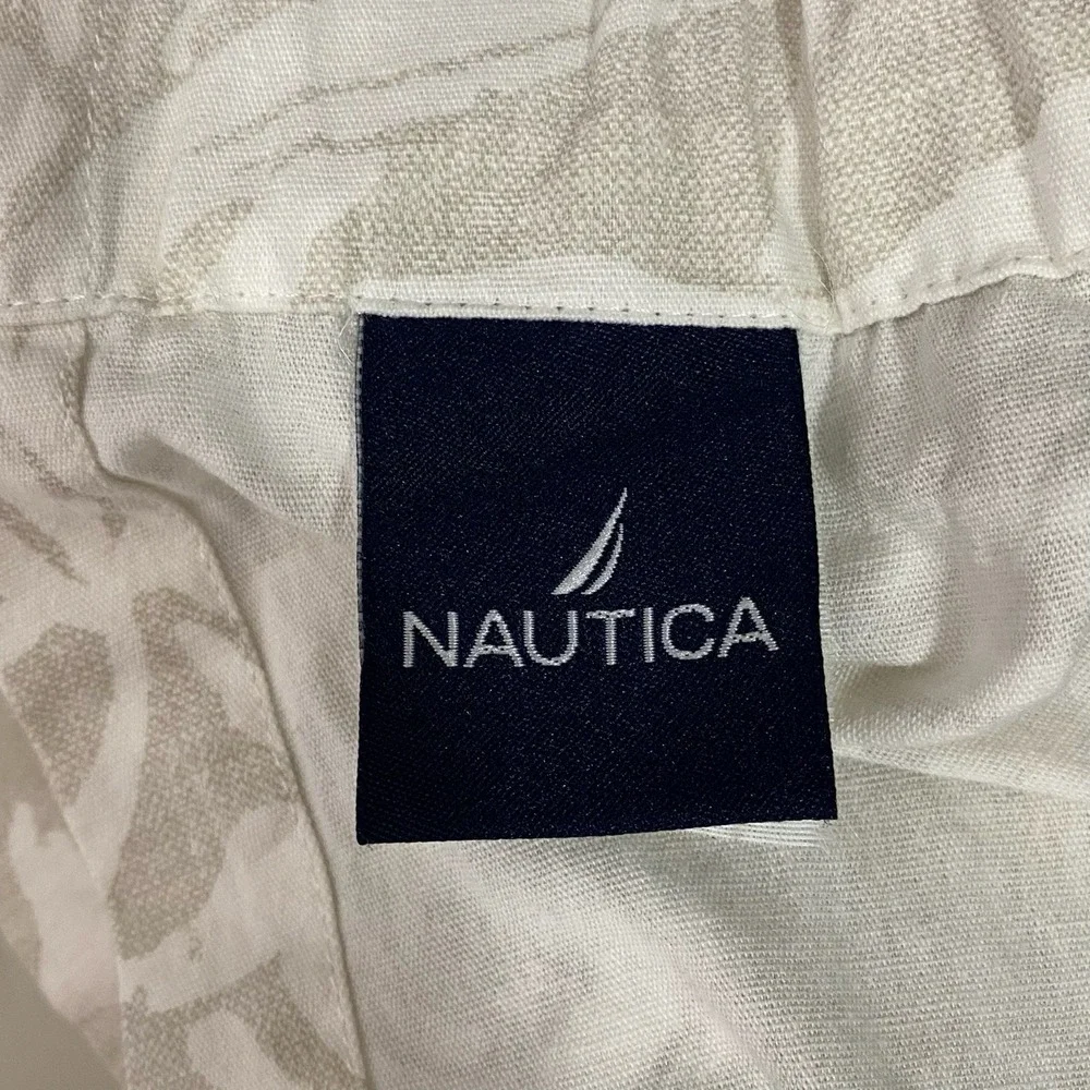Nautica Floral Print Curtains 2 Panels 96 x 52 Rod Pocket 100% Cotton Coastal